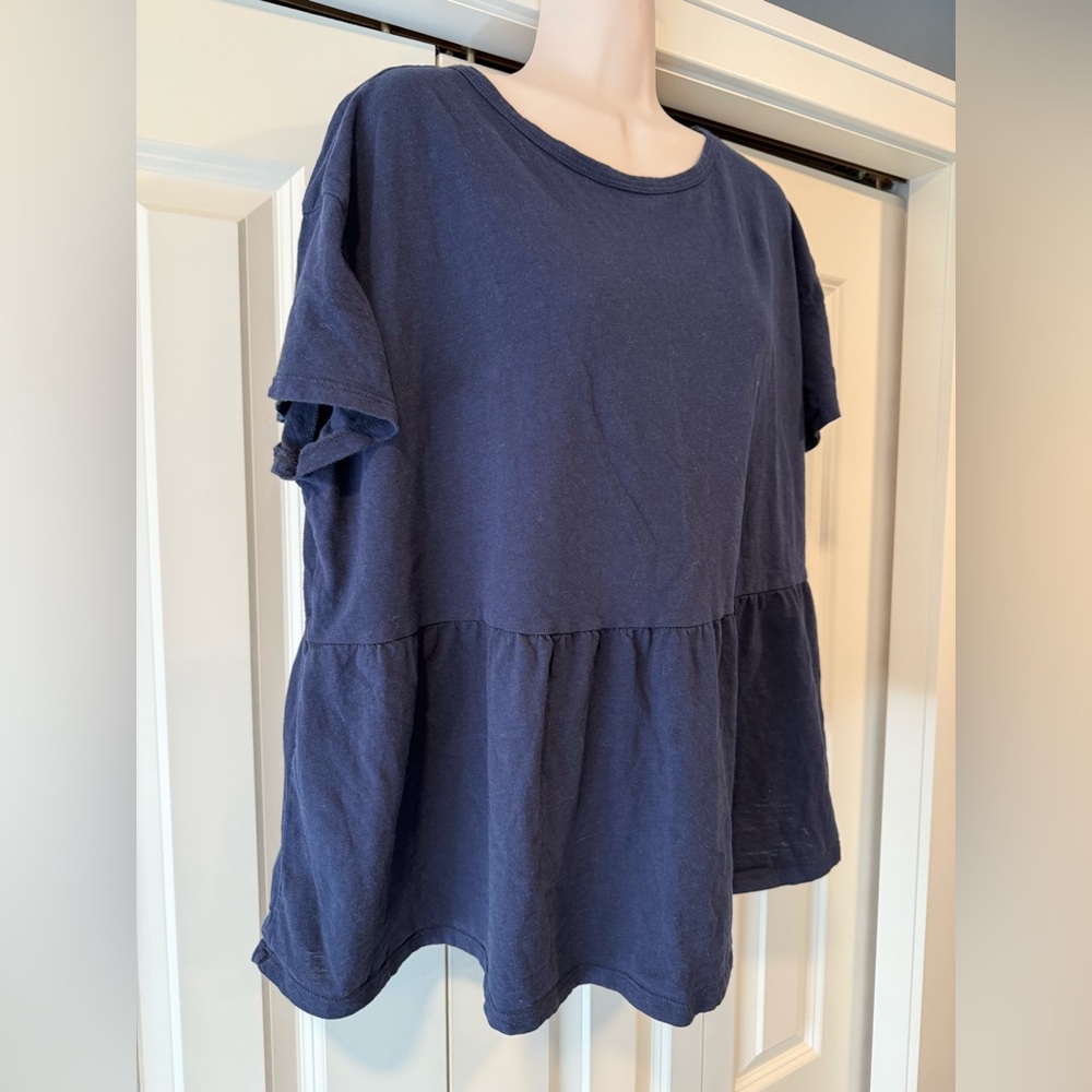 Time & Tru ruffle top blouse shirt 3X 22 tie back